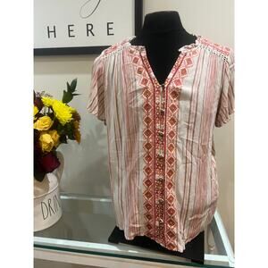 Mason & Belle Button Up Peasant Top